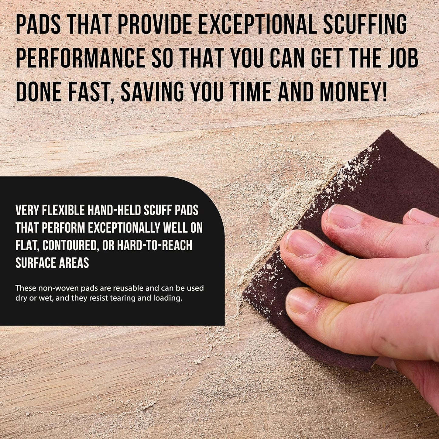 Dura-Gold Premium 6" x 9" Scuff Pads, 5 Each Maroon General Purpose & 5 Each Gray Ultra Fine