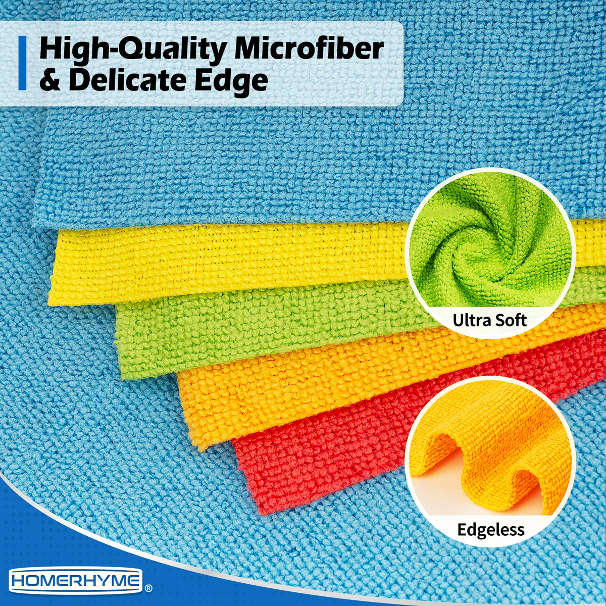 HOMERHYME Microfiber Cleaning Cloth, 100 Pack Cleaning Rags Microfiber Towel Bulk Absorbent