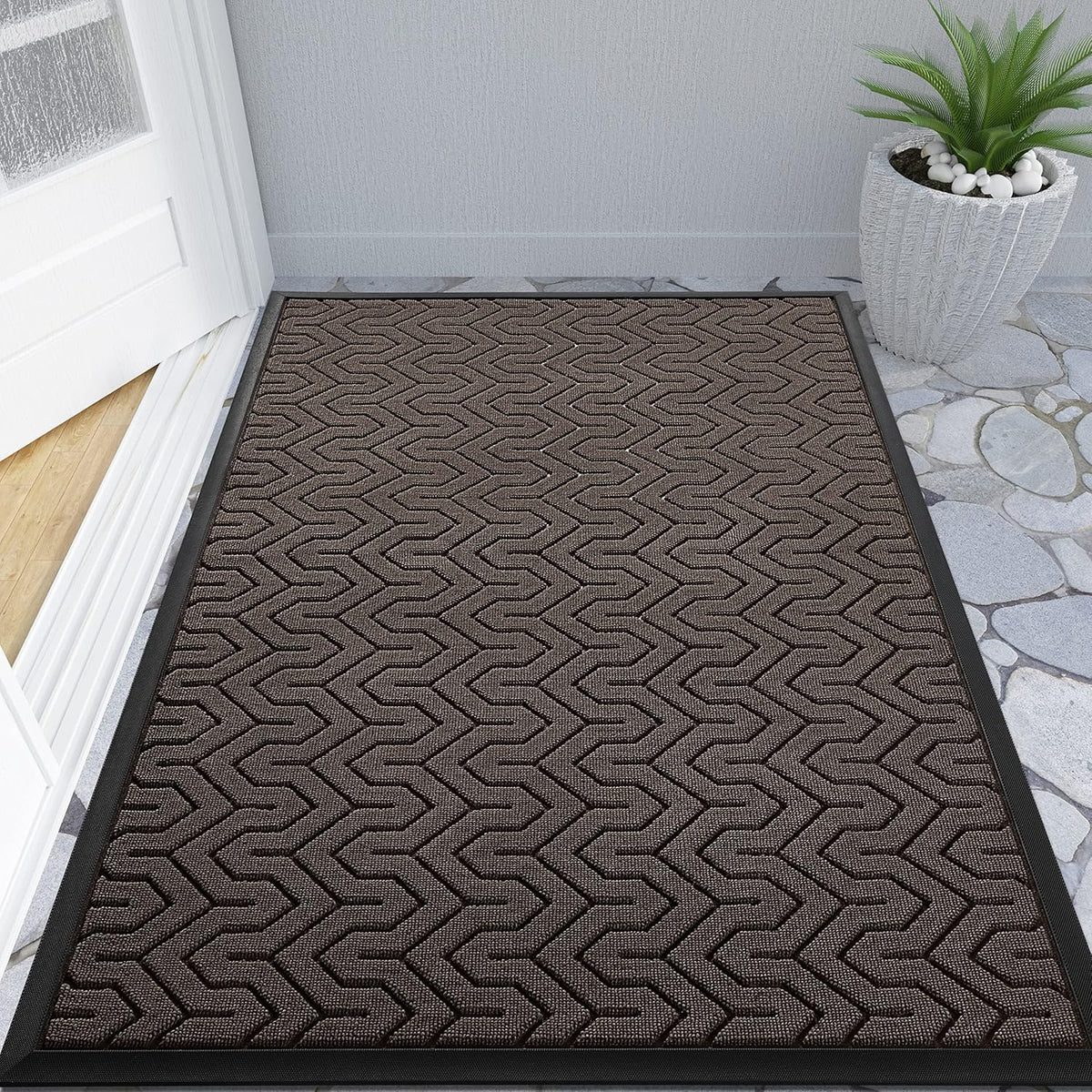 Yimobra Large Door Mat Outside Entrance 47x32, Waterproof Heavy Duty Outdoor Mats for Front Door