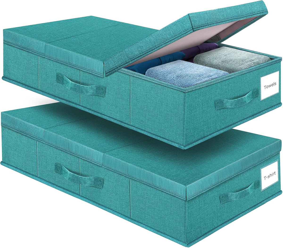 Underbed Storage Containers Bin with Lids (2pcs) Large Under Bed Storage Organizer Box with Handle