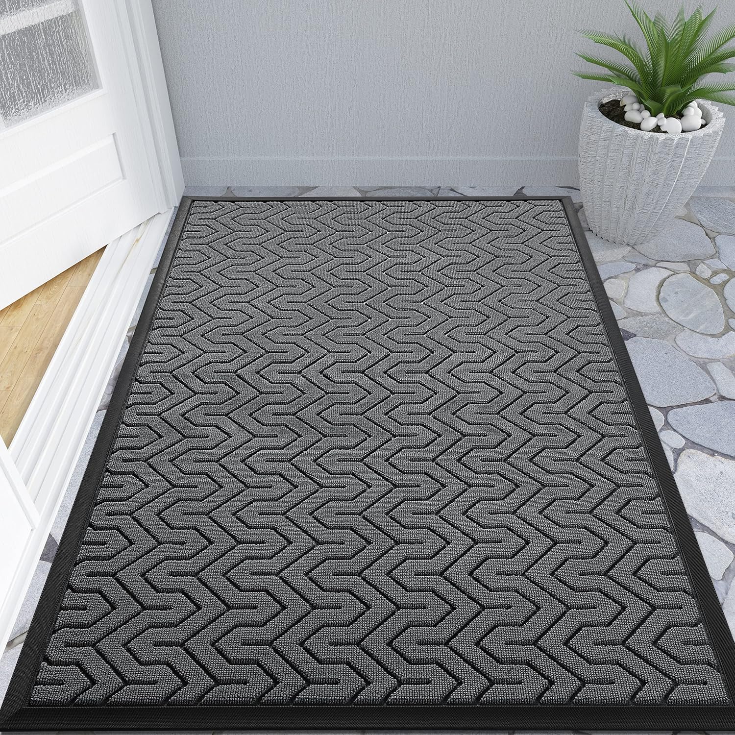 Yimobra Large Door Mat Outside Entrance 47x32, Waterproof Heavy Duty Outdoor Mats for Front Door