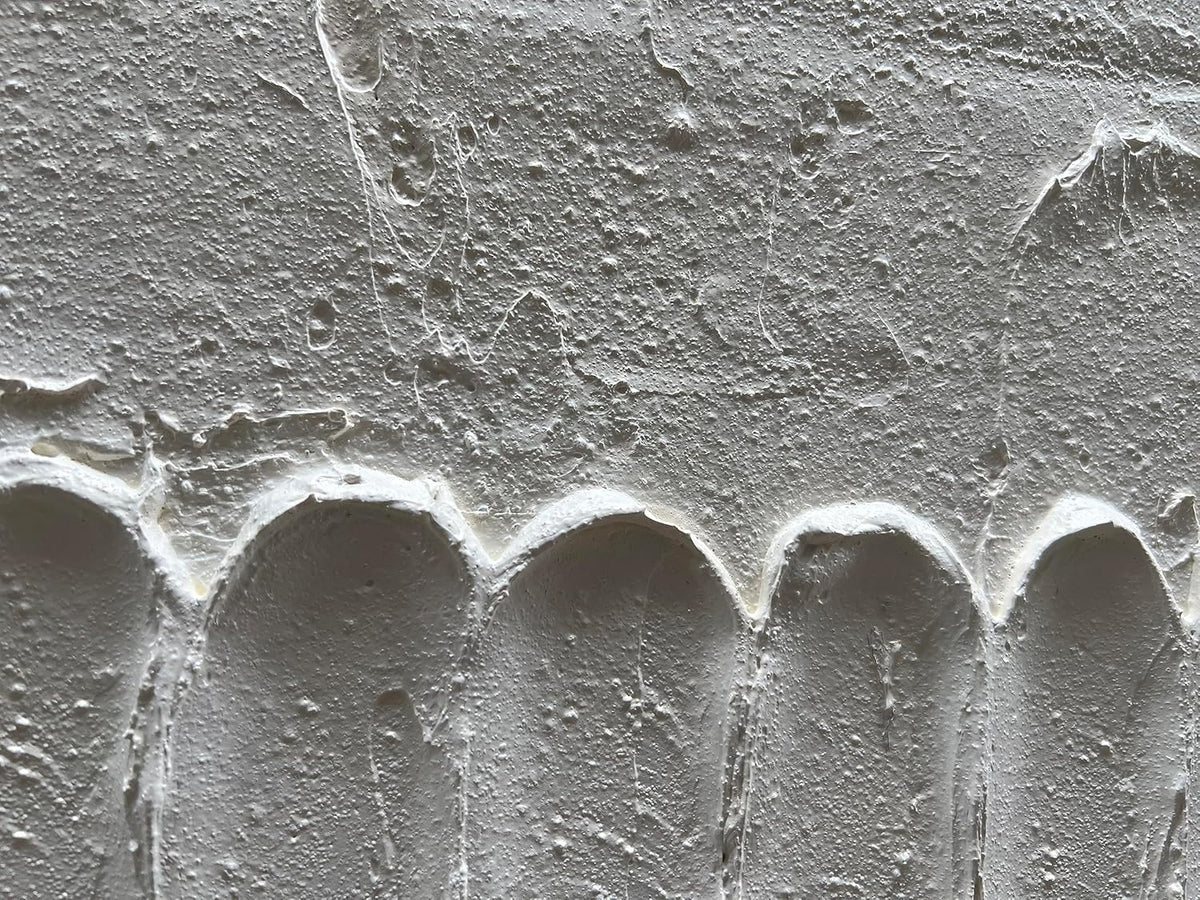 NANKAI Art 24x48 Inchs White Minimalist Art Oil Painting Hand Painted Thick Texture Abstract