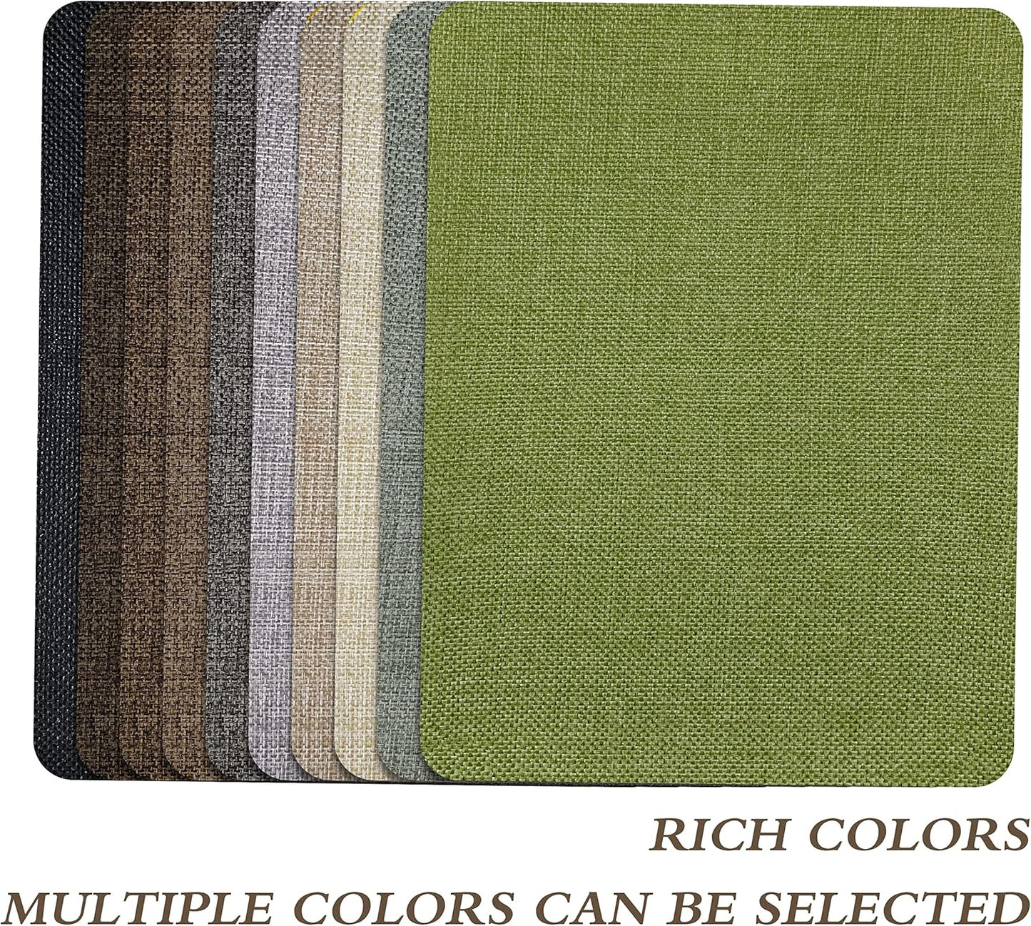 KING MOUNTAIN Coarse Linen Repair Patches, Self-Adhesive Fabric, 8X11 Inch 2 PCS, Multi Color, for