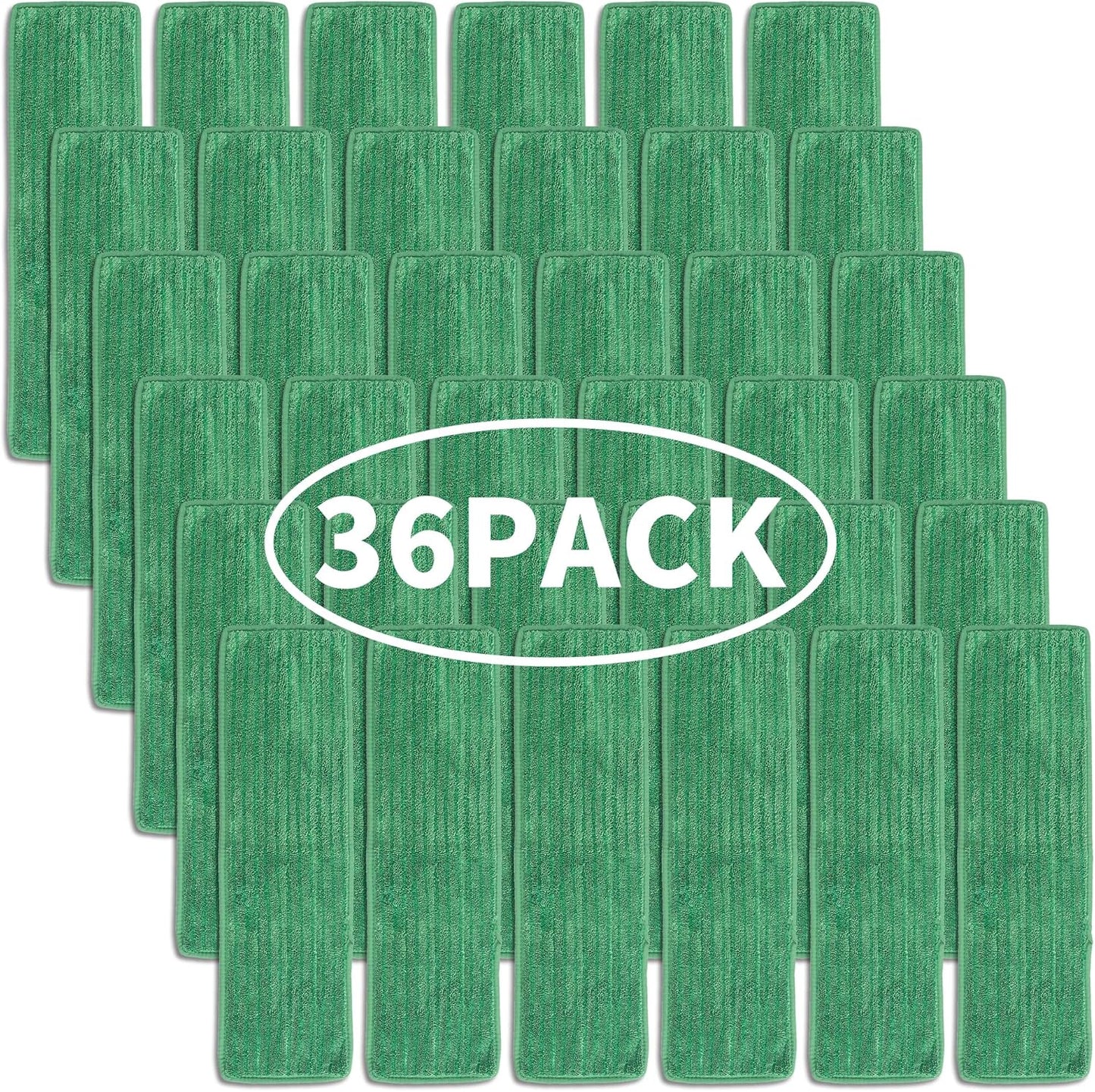 Matthew 18'' 36 Pcs Microfiber Mop Replacement Pads for Wet Dry Multi-Surface Floors Reusable Home