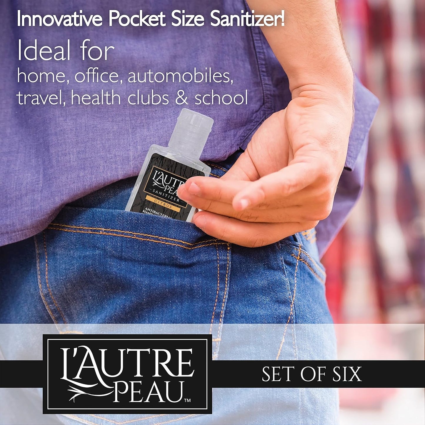 L'AUTRE PEAU Advanced Hand Sanitizer Gel with Aloe Vera, Citrus Scented 0.5 Fl Oz Travel Size Multi