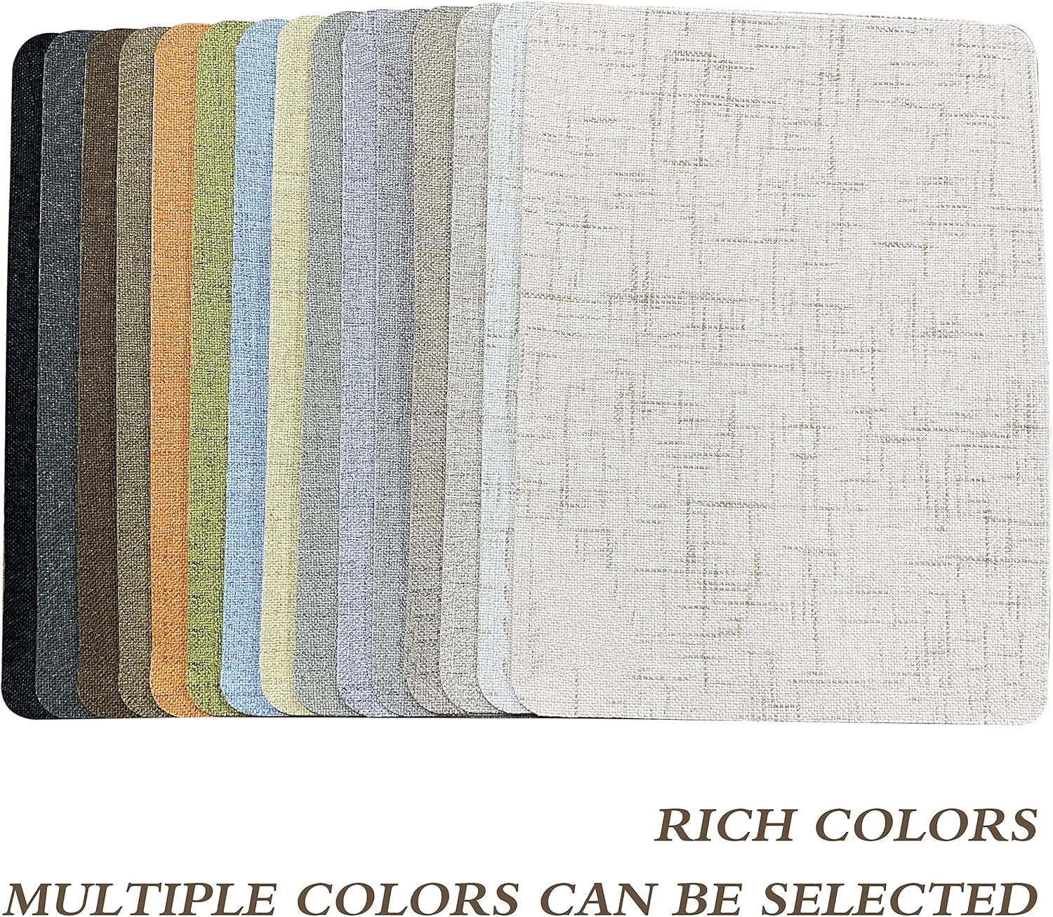 Fine Linen Repair Patches, Self-Adhesive Fabric Patches, 8x11 inch 2 PCS, Multi Color, for Sofa and